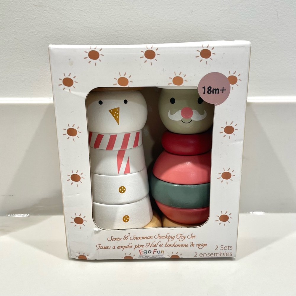 🔵3/$25 NEW Ego Fun Santa & Snowman Stacking Toy Set
